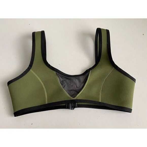 Hoaka Other - Hoaka Swimwear Bikini Top Neoprene Mesh Army Green Black Women’s Sz S+